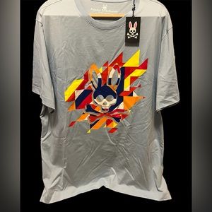 Mens 2XL Psycho Bunny light blue short sleeve teeshirt NWT